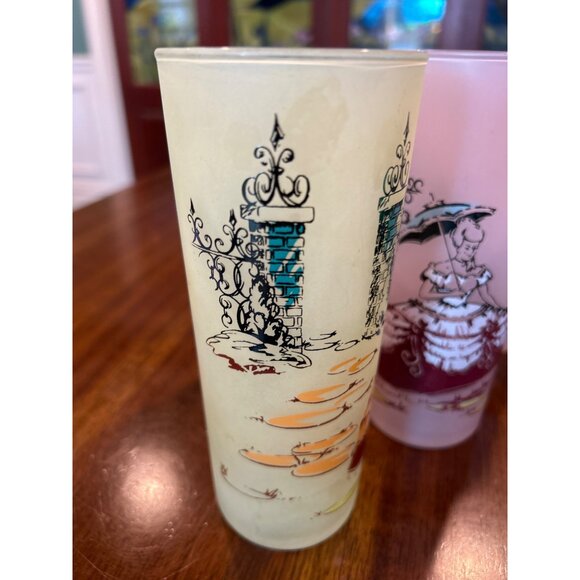 Vintage Southern Belle Frosted Tom Collins Cocktail Glasses. - Picture 9 of 13